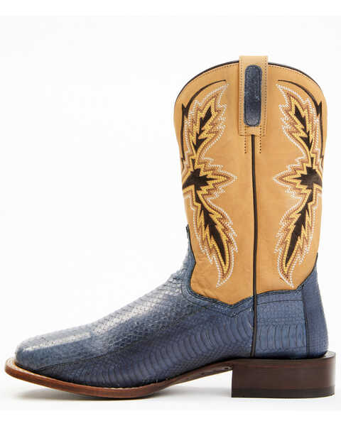 Dan Post Men's Exotic Water Snake Western Boots - Broad Square Toe, Blue, hi-res
