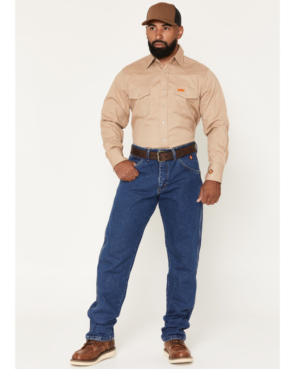 Image #1 - Wrangler Men's FR Relaxed Fit Work Jeans, Indigo, hi-res