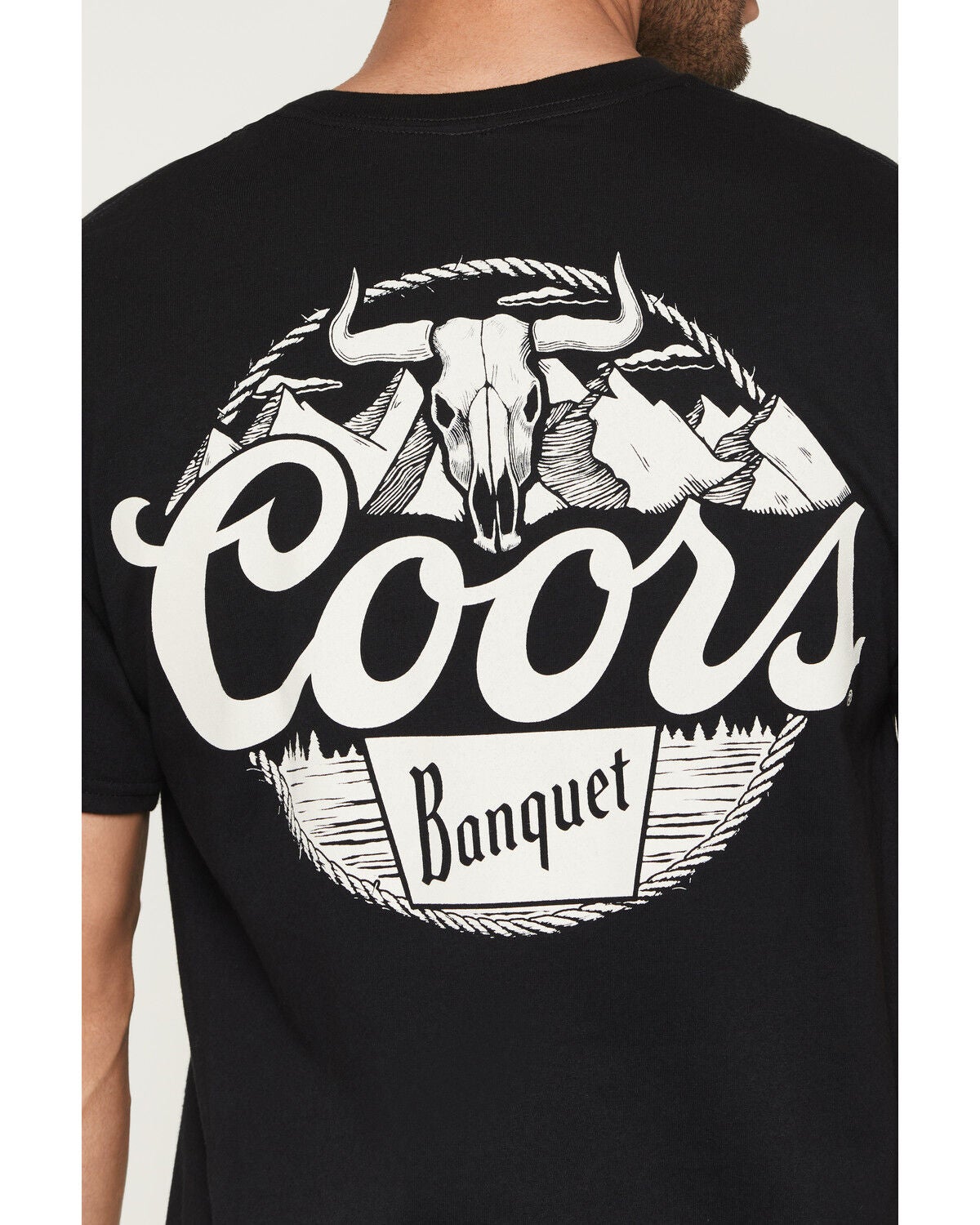 Image #4 - Coors Men's Boot Barn Exclusive Skull Mountain Short Sleeve Graphic T-Shirt, Black, hi-res
