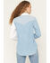 Image #4 - Wrangler Retro Women's Two Tone Long Sleeve Snap Denim Western Shirt, Blue, hi-res
