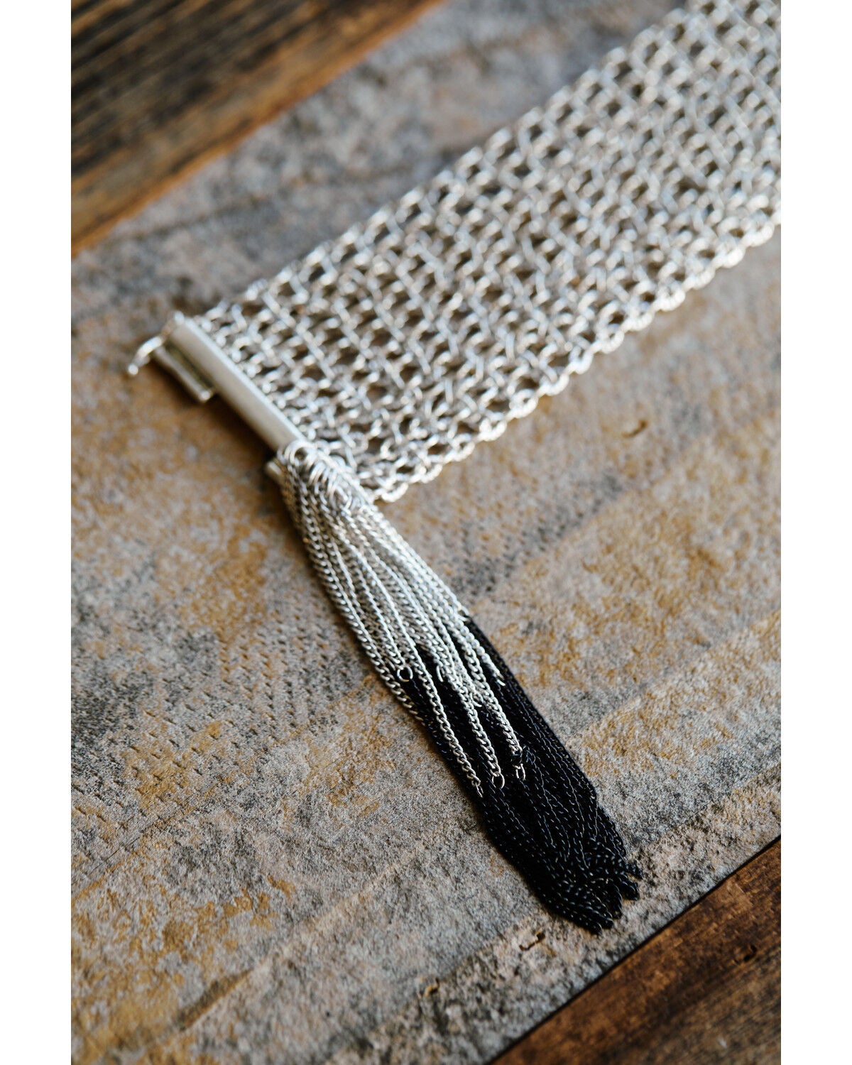 Image #3 - Lainey Wilson Women's Wide Chain Tassel Flex Bracelet, Silver, hi-res