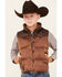 Cody James Boys' Hood River Nylon Puffer Vest, Dark Brown, hi-res