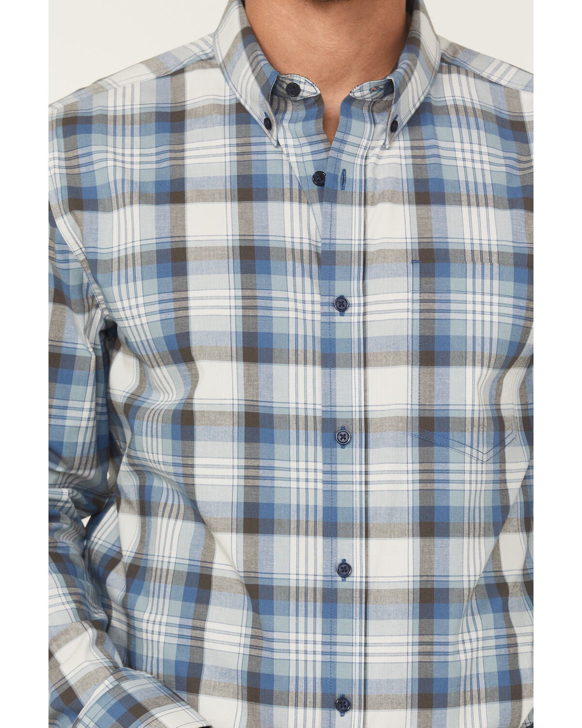 Image #3 - Cody James Men's Howdy Duty Plaid Print Long Sleeve Button-Down Western Shirt, Blue, hi-res