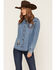 Image #1 - Shyanne Women's Ironwood Embroidered Long Sleeve Button-Down Woven Shirt, Light Medium Wash, hi-res
