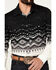 Image #3 - Rock & Roll Denim Men's Southwestern Print Long Sleeve Snap Stretch Western Shirt, Black, hi-res