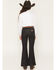 Image #3 - Wrangler X Lainey Wilson Girls' Pull-On Bell Bottoms, Black, hi-res