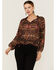Image #1 - Wild Moss Women's Ruffle Neck Peasant Blouse, Rust Copper, hi-res