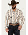 Image #1 - Rock & Roll Denim Men's Southwestern Striped Print Long Sleeve Pearl Snap Stretch Western Shirt, Tan, hi-res