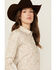 Image #2 - Shyanne Women's Paisley Print Long Sleeve Snap Stretch Western Shirt, Off White, hi-res