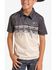 Image #1 - Rock & Roll Denim Boys' Dale Brisby Border Print Short Sleeve Polo, Grey, hi-res