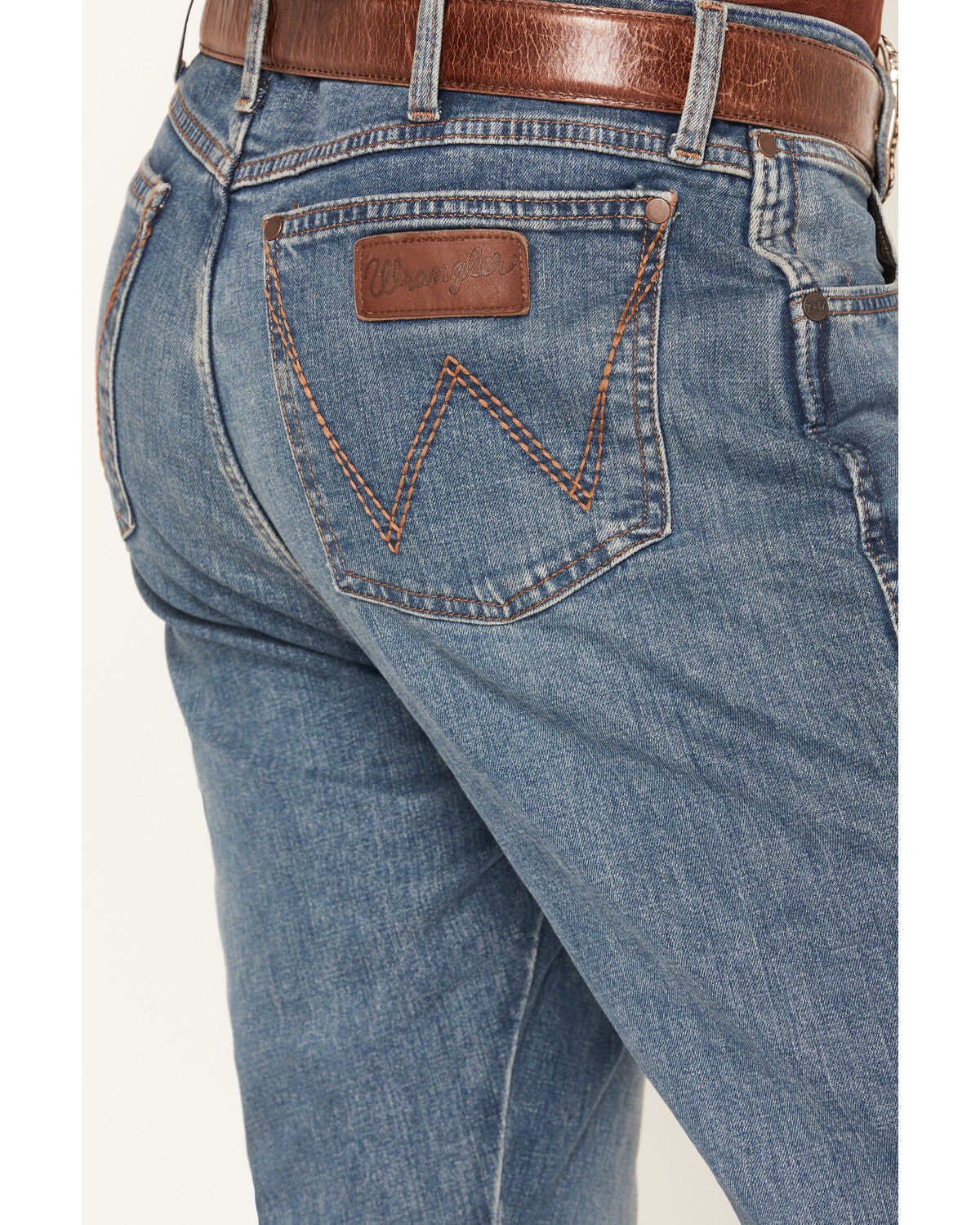 Image #4 - Wrangler Retro Men's 77MWZ Wes Medium Wash Slim Bootcut Stretch Denim Jeans, Medium Wash, hi-res
