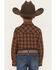 Image #4 - Wrangler Retro Boys' Plaid Print Long Sleeve Snap Western Shirt, Brown, hi-res