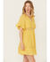 Image #2 - Wishlist Women's Solid Lace Trim Mini Dress, Mustard, hi-res