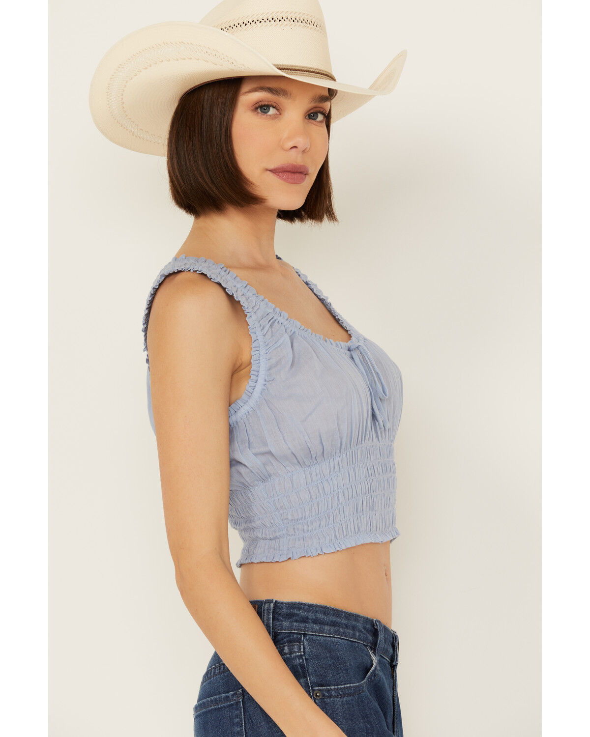 Image #2 - Bila Women's Jennifer Peasant Top, Light Blue, hi-res