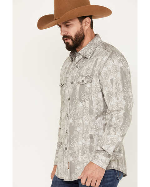 Image #2 - Wrangler Retro Men's Patchwork Print Long Sleeve Button-Down Western Shirt, Grey, hi-res