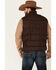 Rodeo Clothing Men's Brown Canvas Zip-Front Western Puffer Vest , Brown, hi-res
