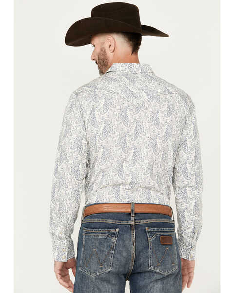 Image #4 - Cody James Men's Dagget Paisley Print Long Sleeve Snap Western Shirt - Tall, White, hi-res