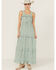 Image #1 - Yura Women's Floral Tiered Maxi Dress, Teal, hi-res