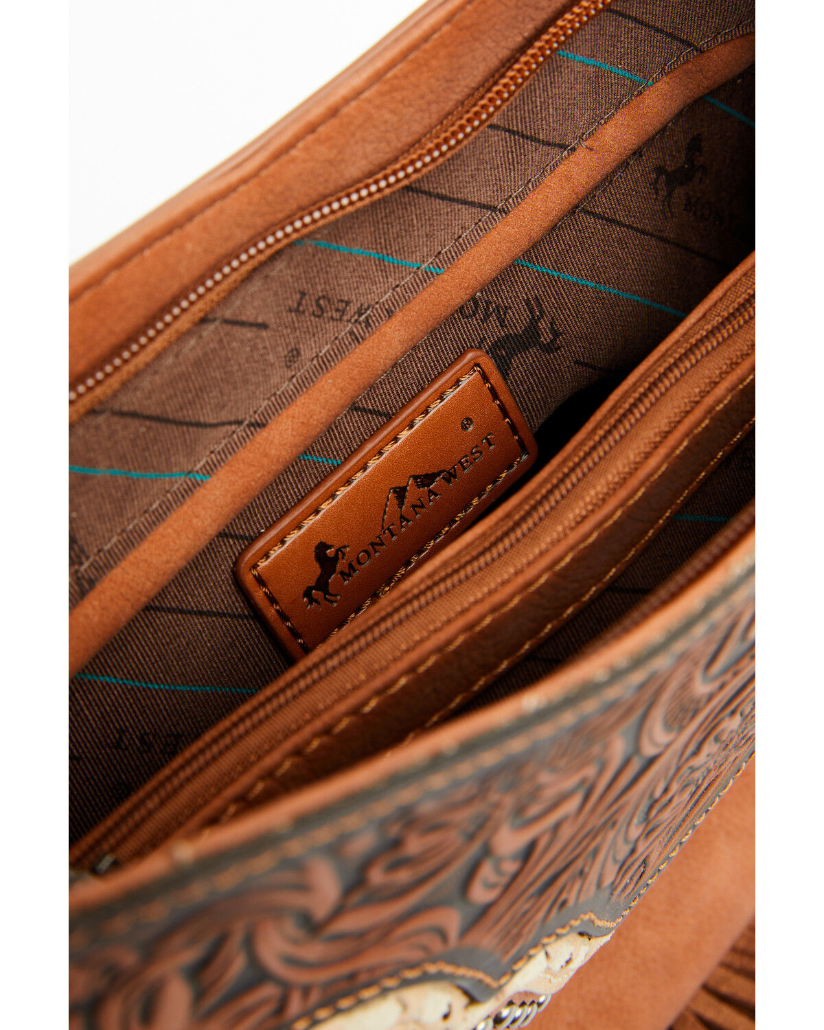 Image #4 - Montana West Women's Tooled Fringe Hobo Shoulder Bag, Brown, hi-res