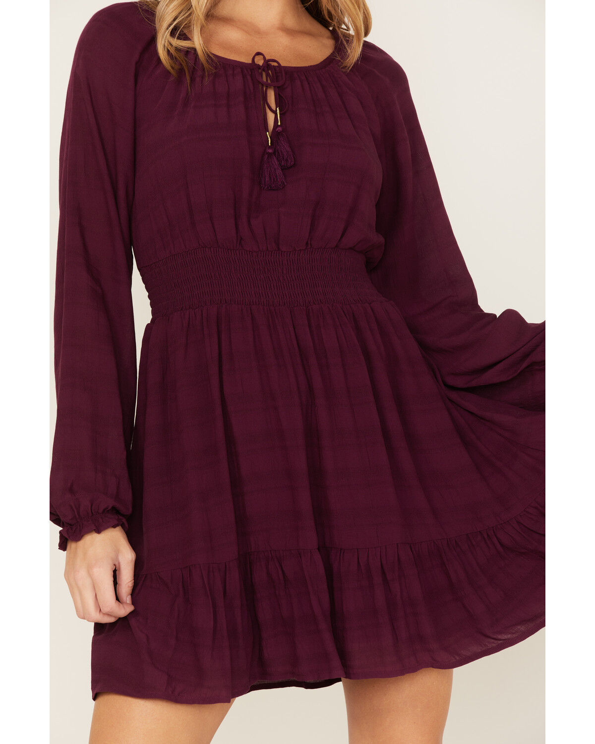 Image #3 - Idyllwind Women's Smock Long Sleeve Mini Dress, Purple, hi-res