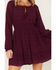 Image #3 - Idyllwind Women's Smock Long Sleeve Mini Dress, Purple, hi-res