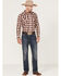 Image #2 - Moonshine Spirit Men's Apache Dobby Plaid Long Sleeve Snap Western Shirt, Cream, hi-res