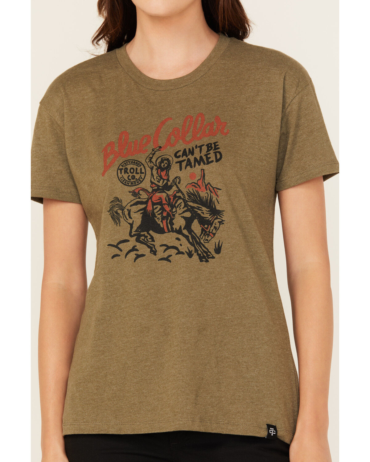 Image #3 - Troll Co Women's Can't Be Tamed Short Sleeve Graphic Tee, Green, hi-res