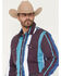 Image #2 - Wrangler Men's Brushpopper Denim Striped Long Sleeve Snap Western Shirt, Multi, hi-res