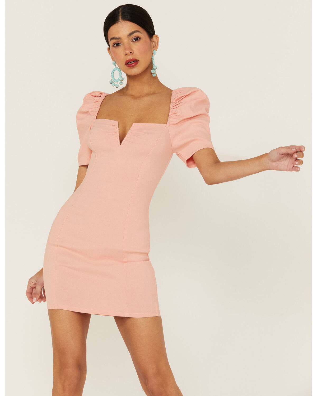 Image #1 - Flying Tomato Women's Bodycon Puff Sleeve Dress, , hi-res