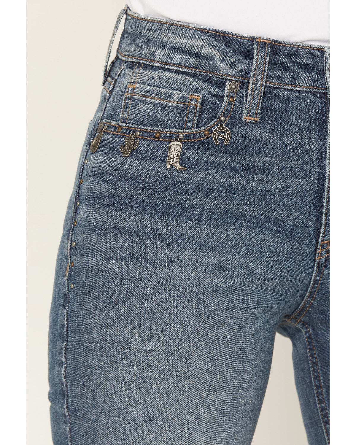 Image #2 - Shyanne Women's Ivy Medium Wash High Rise Bootcut Stretch Denim Jeans, Medium Wash, hi-res