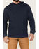 Brothers & Sons Men's Solid Heather Slub Long Sleeve Hooded Sweatshirt , Navy, hi-res