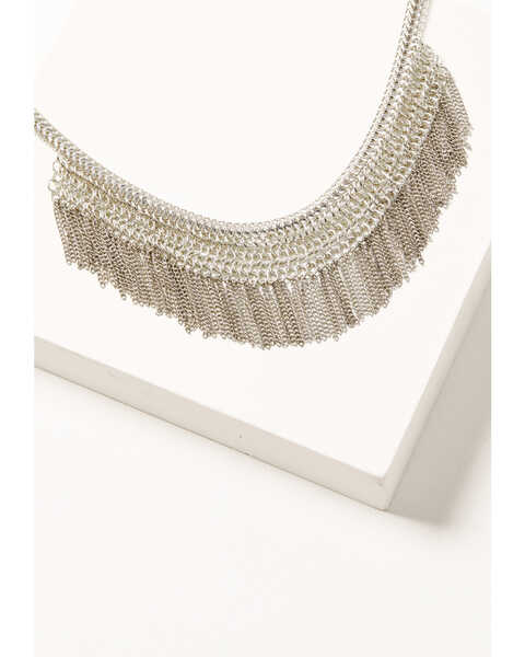 Image #1 - Idyllwind Women's Silver Ladybird Chain Fringe Necklace, Silver, hi-res