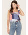 Ariat Women's Americana Patchwork Note Tank Top, Red/white/blue, hi-res