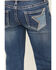 Image #2 - Rock & Roll Denim Girls' Star Embroidered Bootcut Stretch Denim Jeans, Medium Wash, hi-res