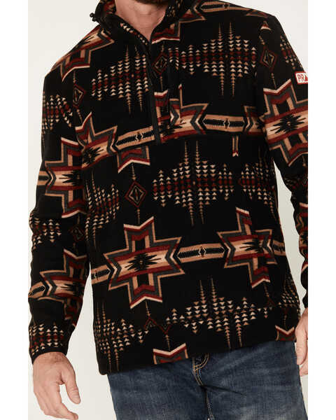 Image #3 - Powder River Outfitters by Panhandle Men's Pro Southwestern Print 1/4 Zip Performance Pullover, Black, hi-res