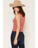 Image #4 - Cleo + Wolf Women's Ruffle Trim Tank, Rose, hi-res