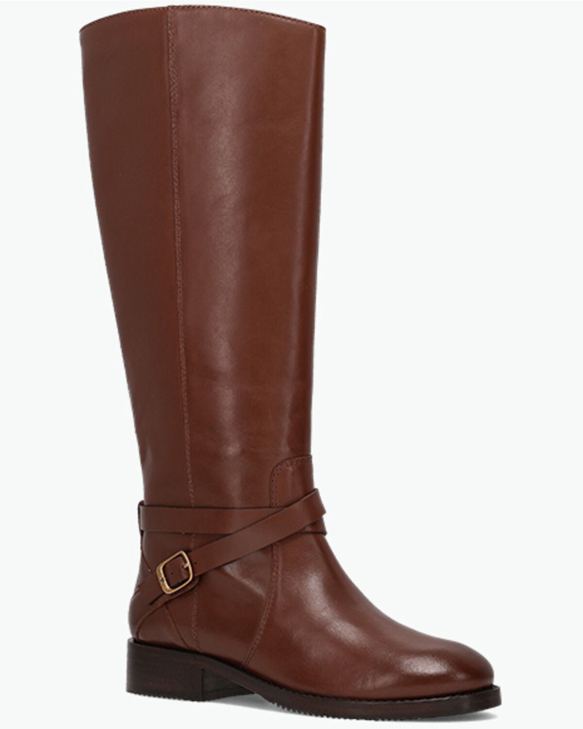 Frye Women's Melissa Belted Riding Wide Calf Fashion Boots - Round Toe, Brown, hi-res
