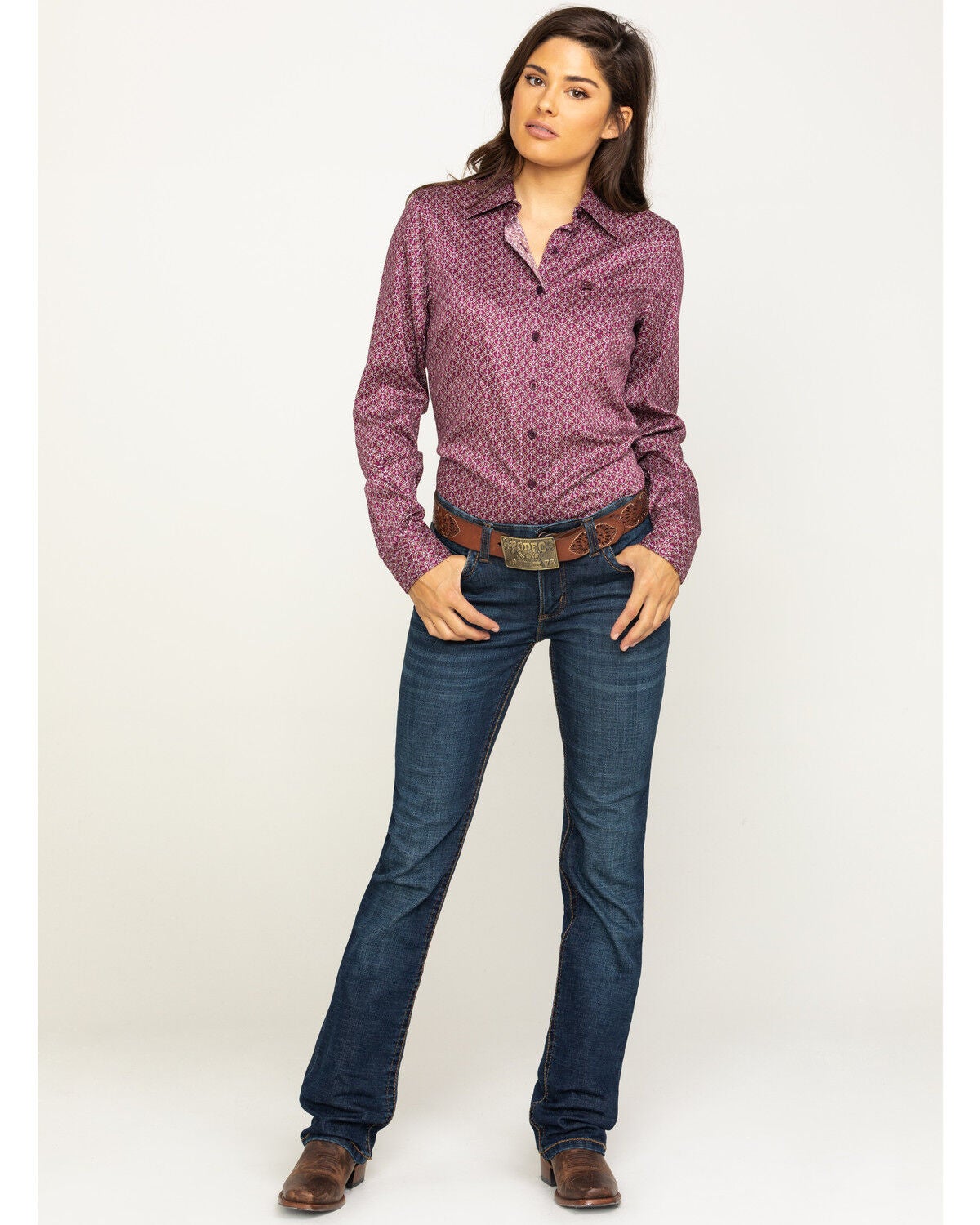Womens purple western shirt Clearance