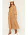 Image #2 - Listicle Women's Lace Long Sleeve Midi Dress, Caramel, hi-res