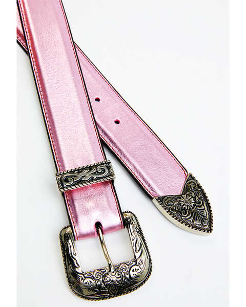 Image #2 - Idyllwind Women's Metallic Etched Western Belt, Medium Pink, hi-res