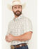 Image #2 - Gibson Trading Co Men's Chicken Scratch Southwestern Print Short Sleeve Button-Down Western Shirt, Cream, hi-res