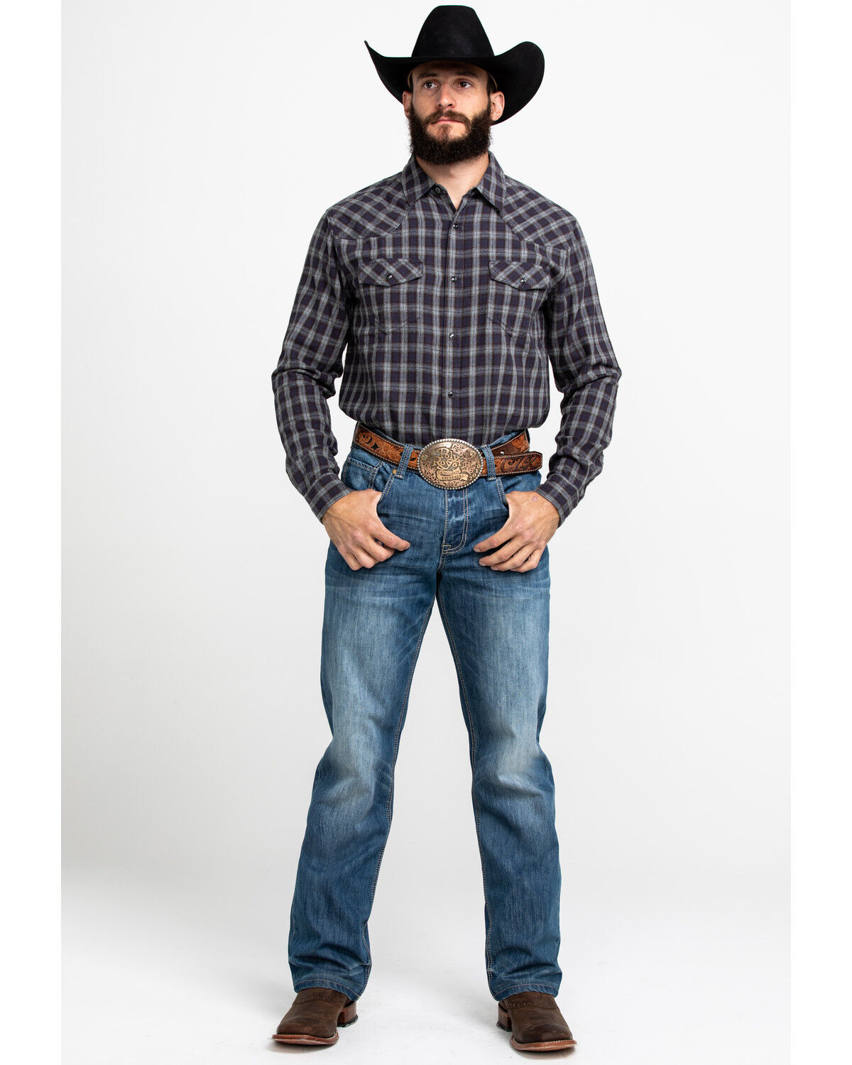 Image #6 - Cody James Men's Flying Squirrel Plaid Long Sleeve Western Flannel Shirt - Big , , hi-res