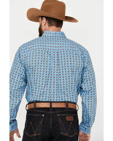 Image #4 - Cinch Men's Medallion Print Long Sleeve Button-Down Western Shirt, Blue, hi-res