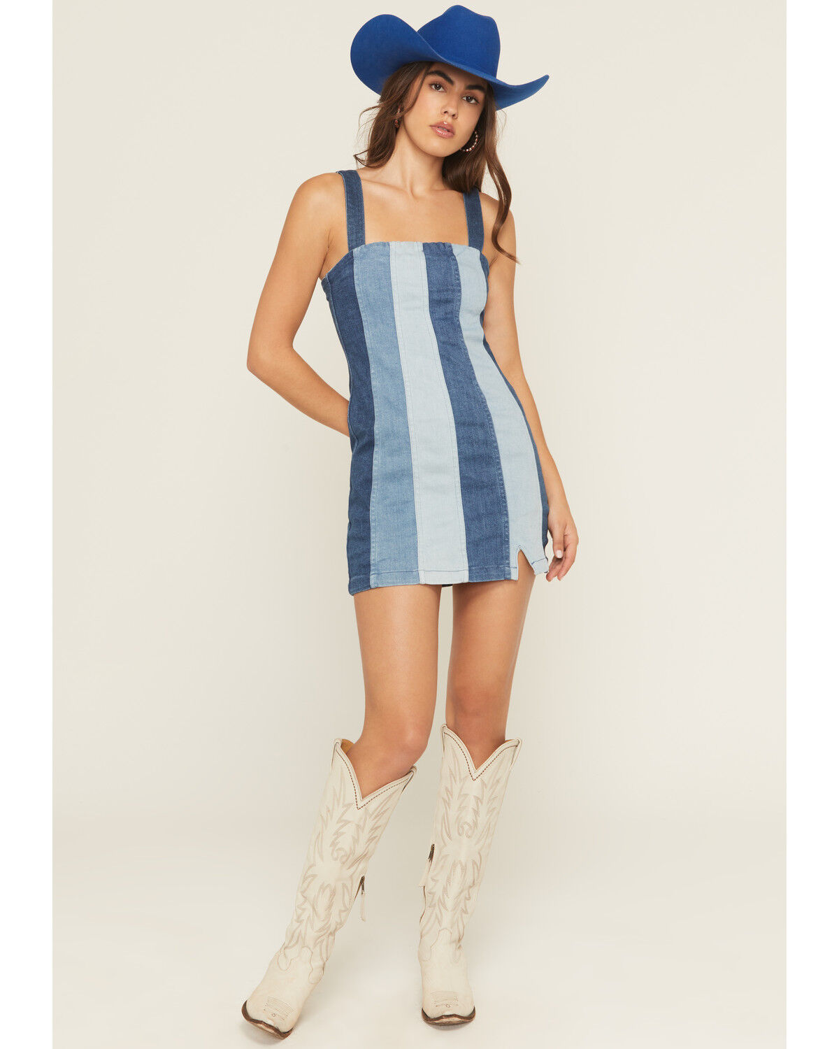 Image #1 - Show Me Your Mumu Women's Coronado Sleeveless Corset Denim Mini Dress, Multi, hi-res
