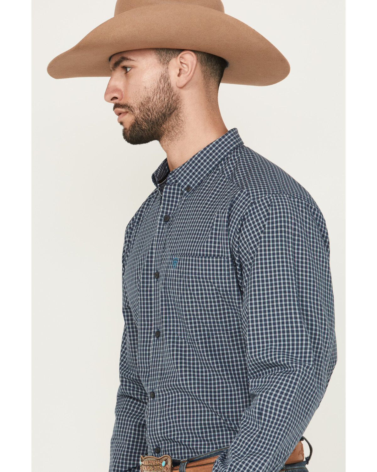 Image #2 - Ariat Men's Pro Series Paddy Classic Fit Checkered Print Long Sleeve Button-Down Western Shirt, Black, hi-res