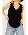 Image #3 - Eyeshadow Women's Lace Trim Cami, Black, hi-res