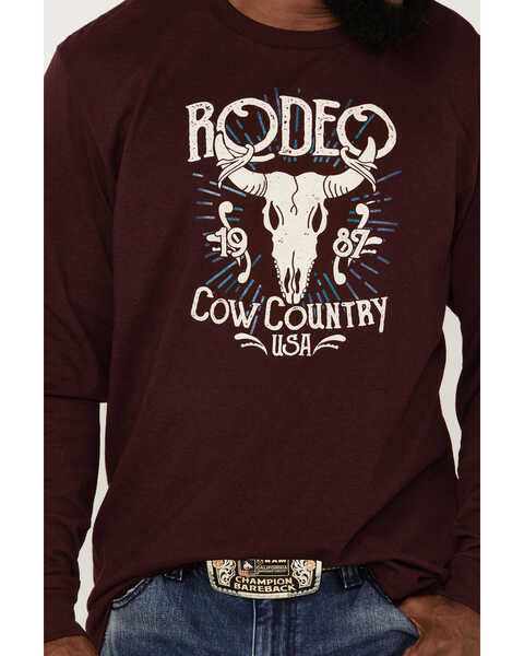 Image #3 - Cody James Men's Cow Country Rodeo Graphic T-Shirt , Burgundy, hi-res