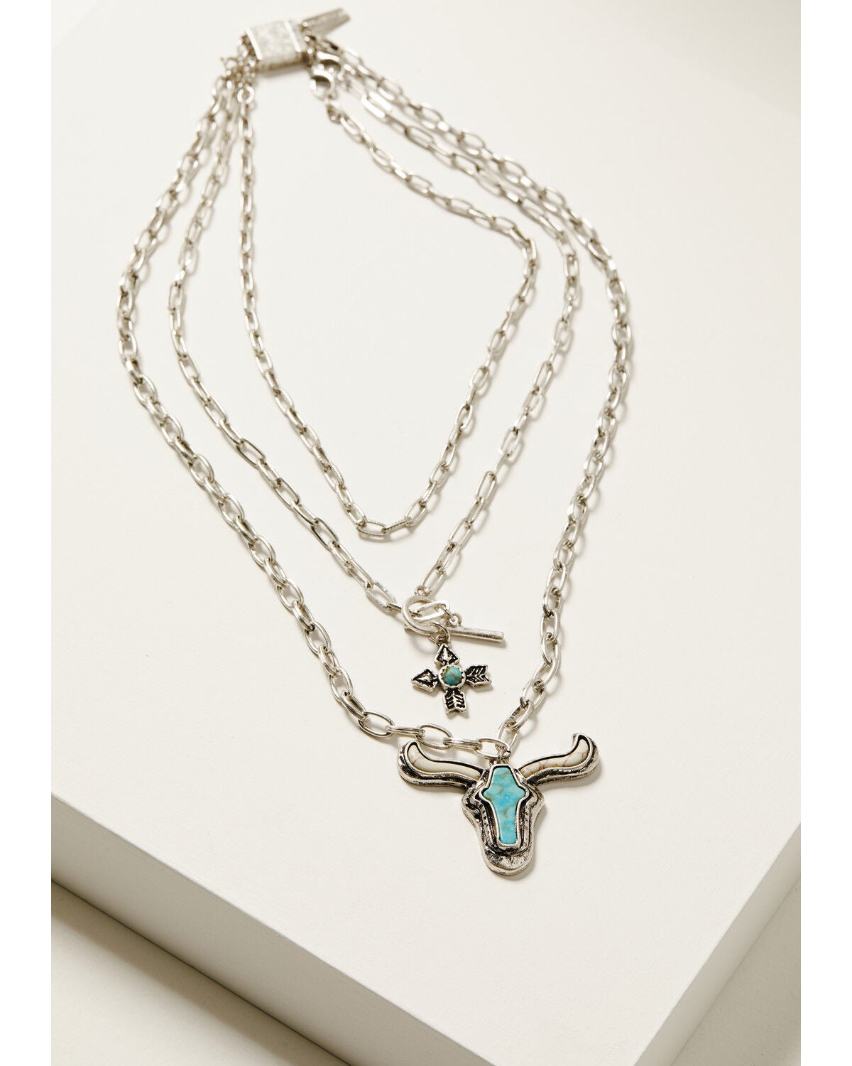Idyllwind Women's Shenandoah Steerhead Necklace, Silver, hi-res
