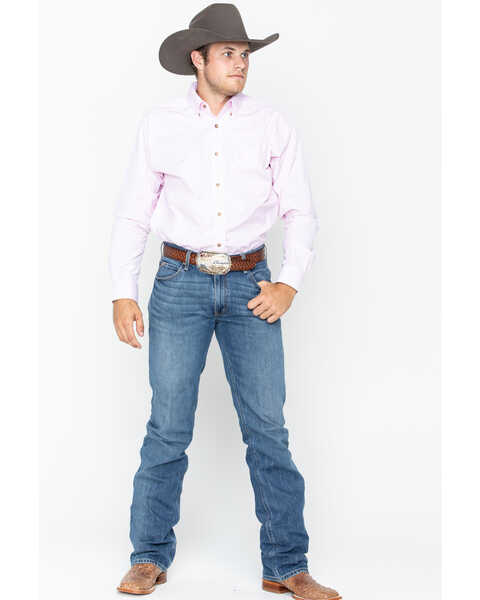 Image #5 - Ariat Men's Striped Long Sleeve Button-Down Western Shirt, Pink, hi-res