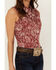 Image #3 - Wrangler Retro Women's Paisley Print Sleeveless Pearl Snap Western Shirt, Red, hi-res